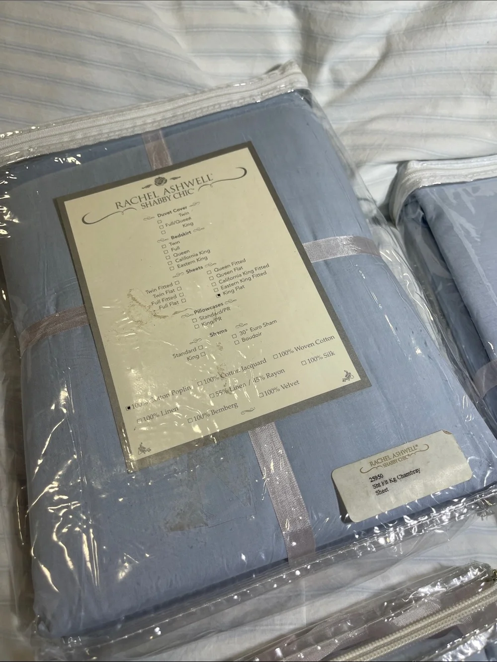 NWT ORIGINAL RACHEL ASHWELL, SHABBY CHIC, CALIFORNIA FITTED KING SHEET SET